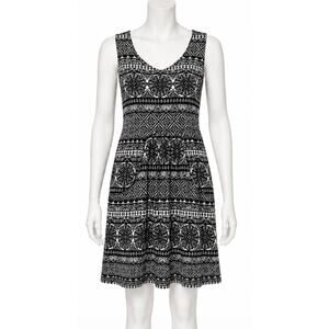 Pontocruz Dress M Black White Boho Chic Cutout Back Pockets Festival Hippie